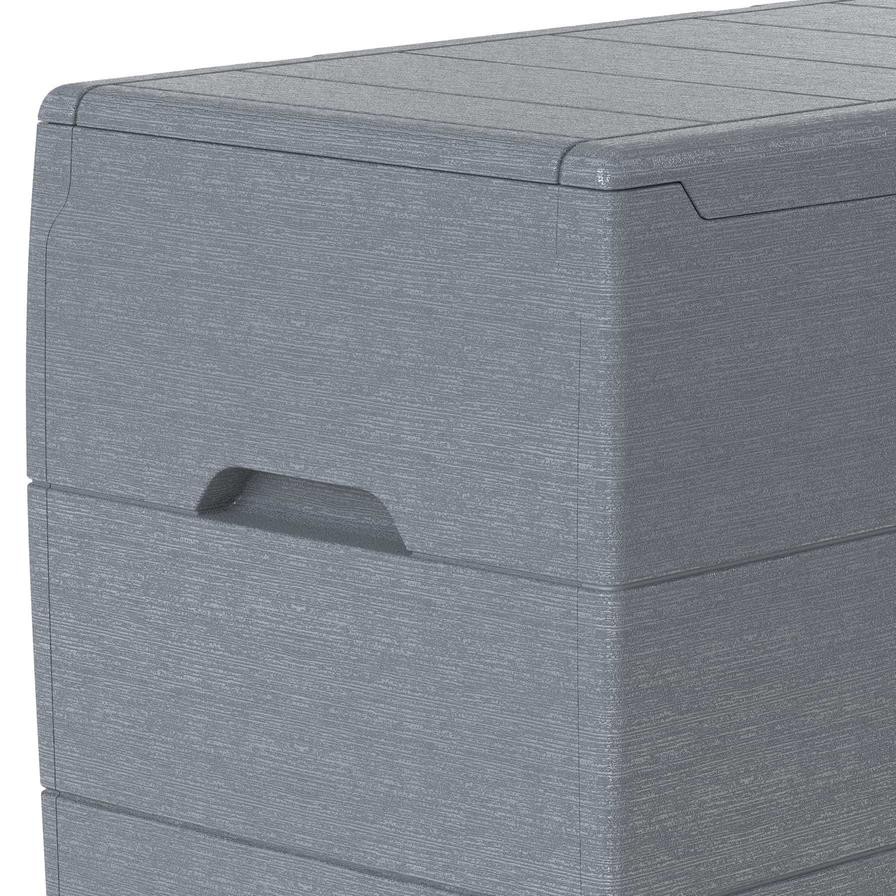 Cosmoplast Cedargrain Plastic Deck Storage Box (270 L, 116.5 x 45 x 56 cm)