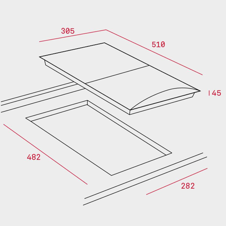 Teka Built-In 2-Burner Gas Hob, EFX 30.1 2G AI AL CI (4.5 x 30.5 x 51 cm)