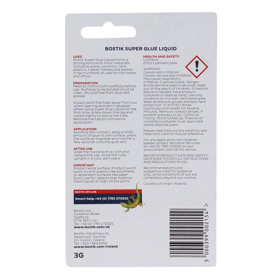 Bostik Multi-Purpose Liquid Super Glue (3 g)