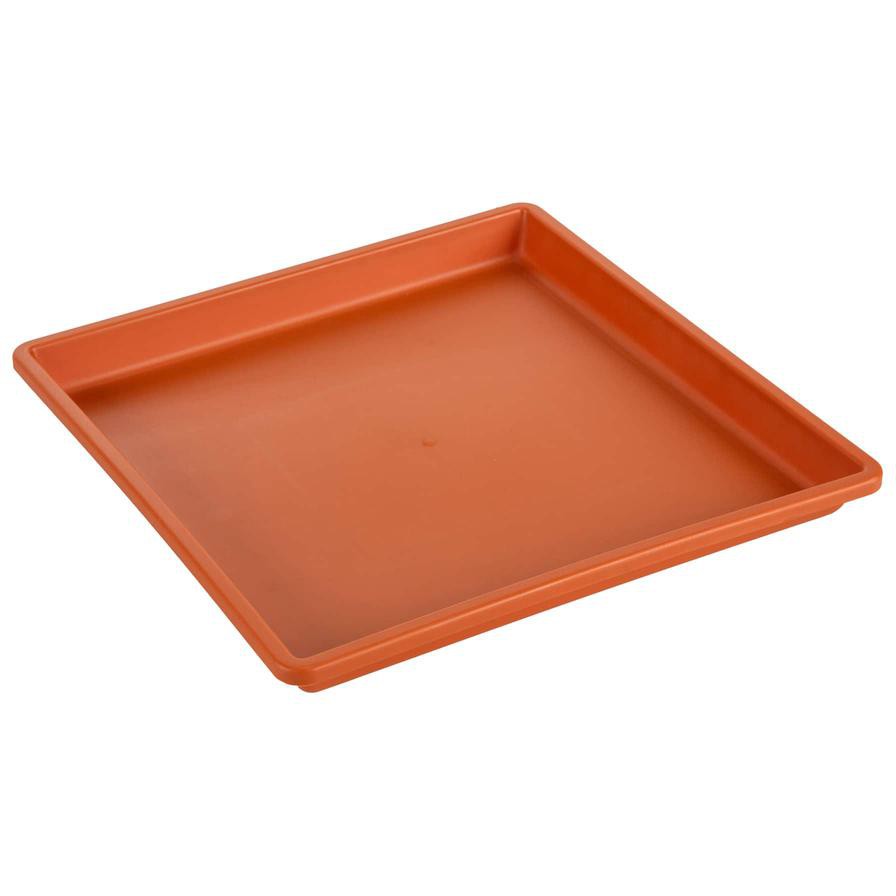 Plastic Square Plant Pot W/Tray (47 x 47 x 38 cm)