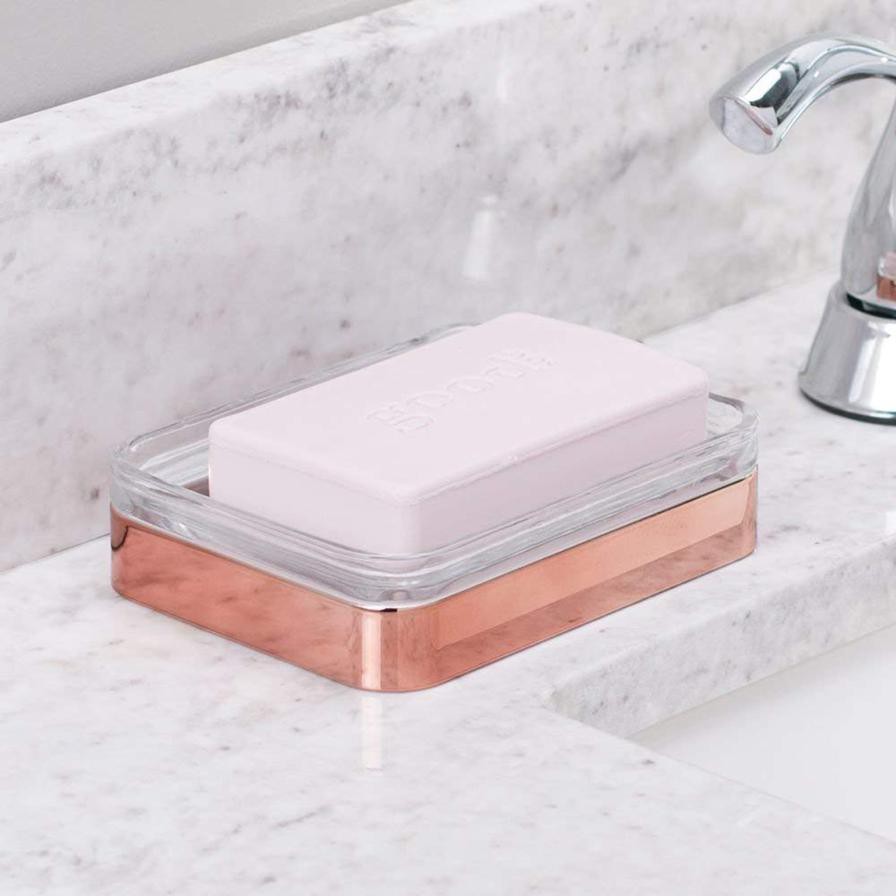 InterDesign Casilla Soap Dish (12 x 9 cm, Rose Gold)