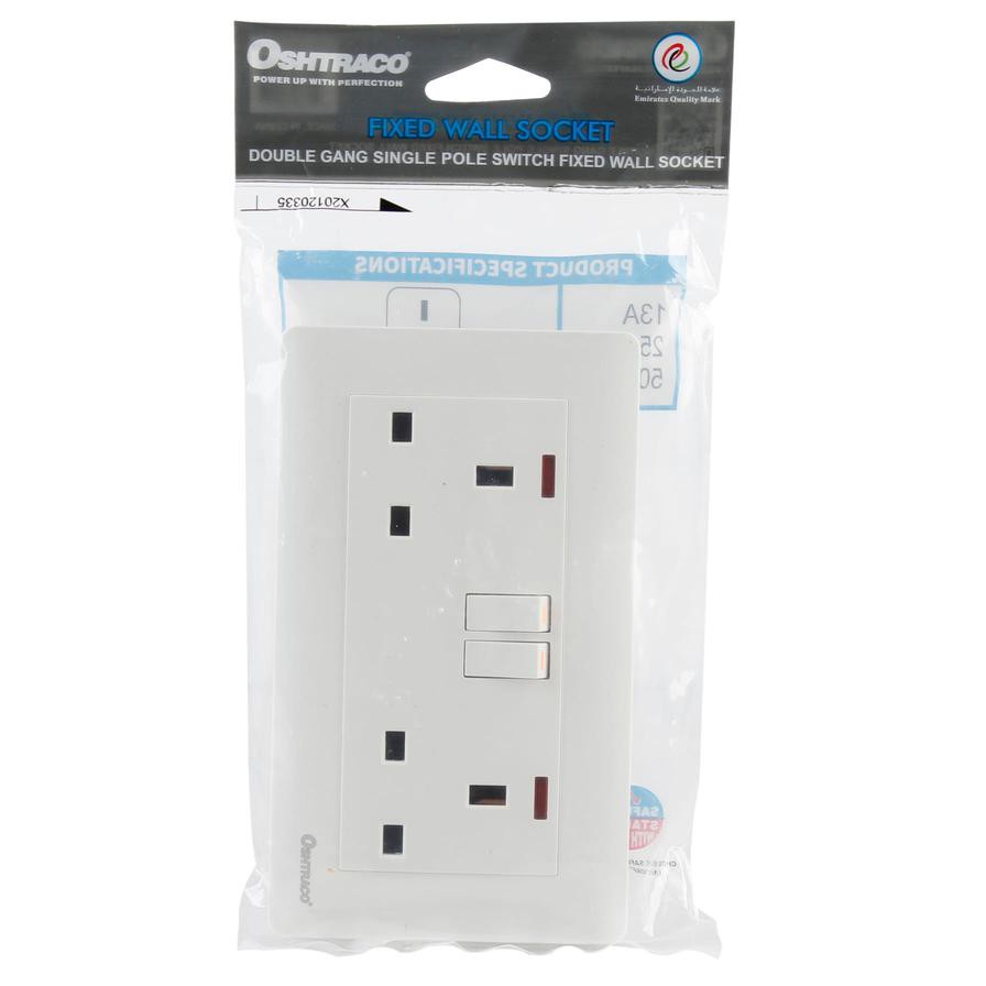 Oshtraco Double Wall Socket W/Neon (13 Amp)