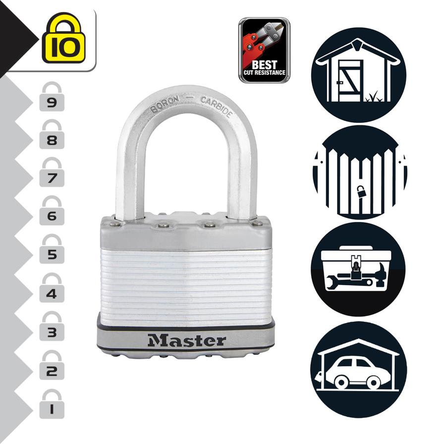 Master Lock Laminated Steel Heavy Duty Padlock W/Keys (4 x 10.2 x 1.5 cm)