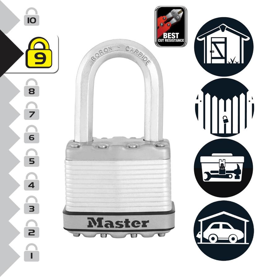 Master Lock Laminated Steel Heavy Duty Padlock W/Keys (9.1 x 5.2 x 3.1 cm)