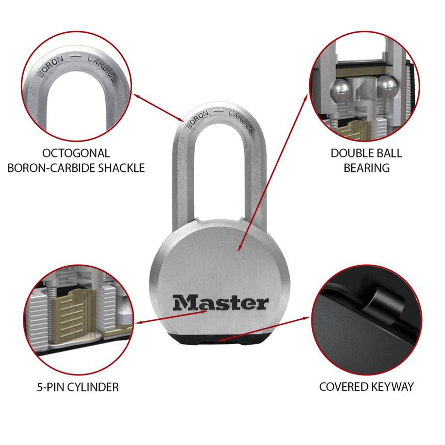 Master Lock Steel Heavy Duty Padlock W/Keys (6.4 x 12 x 3 cm)