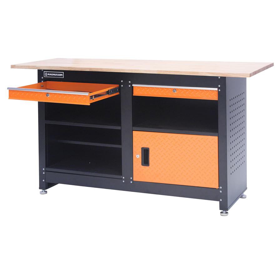 Magnusson Steel Fixed Work Bench W/Drawers (160 x 87.7 cm)