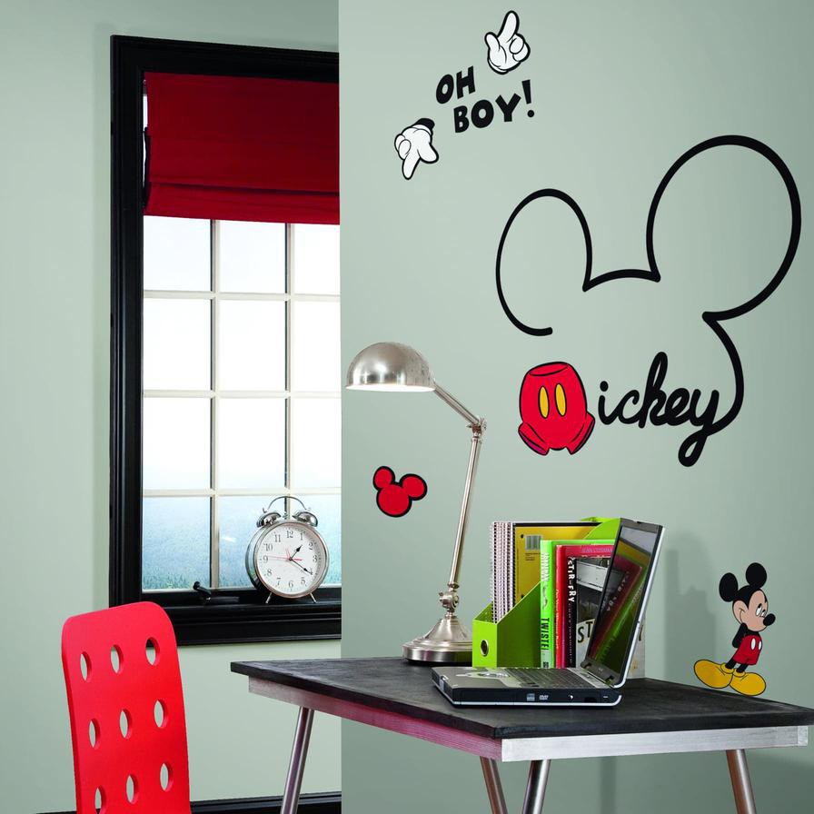 RoomMates Glow, Peel & Stick All About Mickey Giant Wall Decal Set (10 pcs)