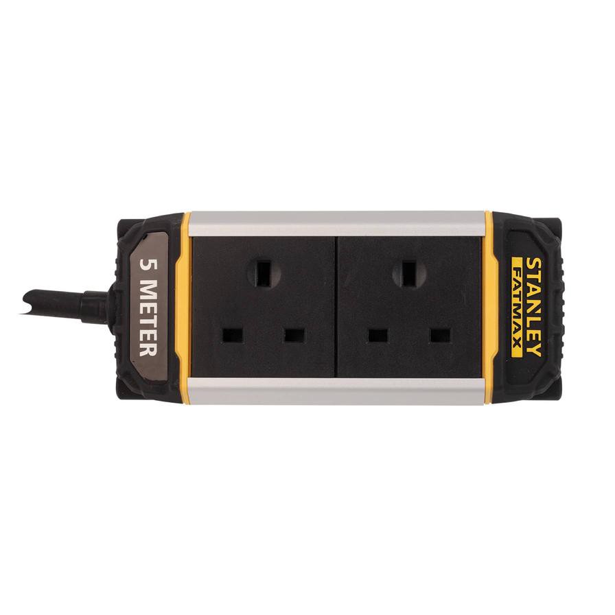 Stanley 2-Socket Power Bar W/Belt Clip (5 m)