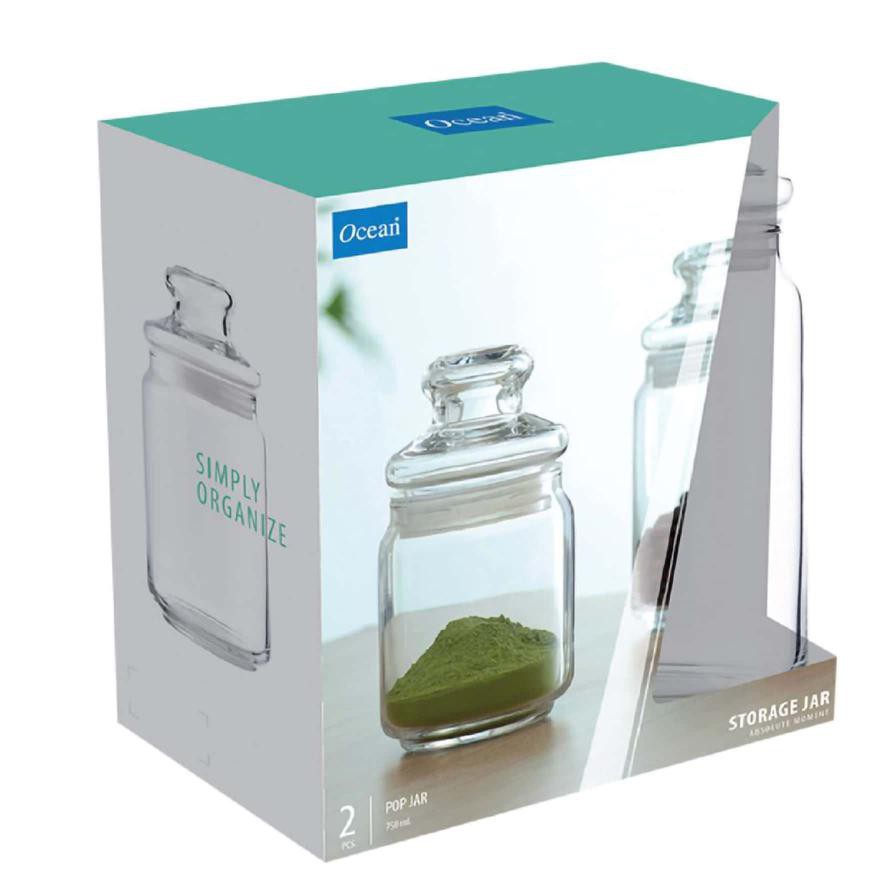 Ocean Glass Pop Jar Set (750 ml, 2 Pc.)