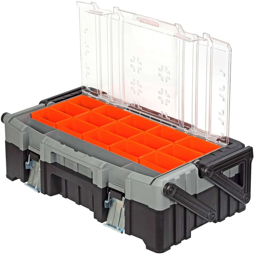 Tactix Tool Box with Organizers (61 x 16.5 x 30.5 cm , Black/Gray)