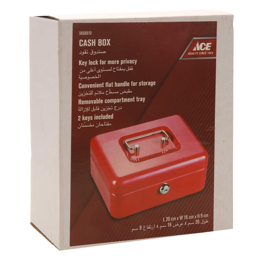 Ace Steel Cash Box (20 x 16 x 9 cm)