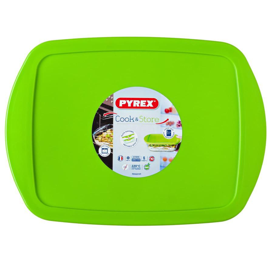 Pyrex Cook & Store Glass Rectangular Dish W/ Plastic Lid (2.7 L)