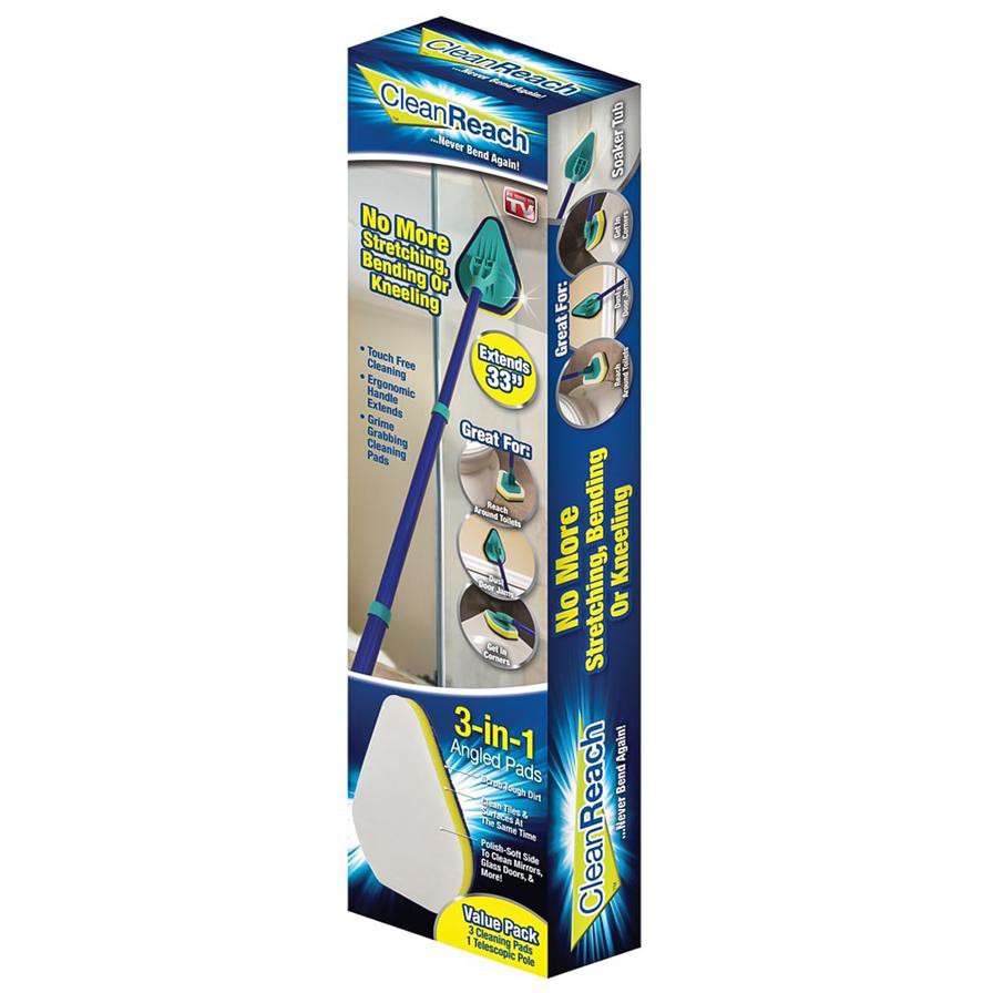 Clean Reach Extendable Pole & Cleaning Pads (Pack of 4)