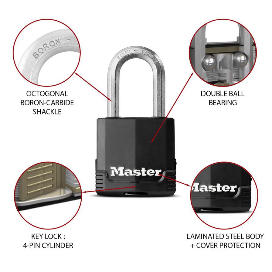 Master Lock Laminated Steel Heavy Duty Padlock W/Keys (5.8 x 4.9 x 2.7 cm)