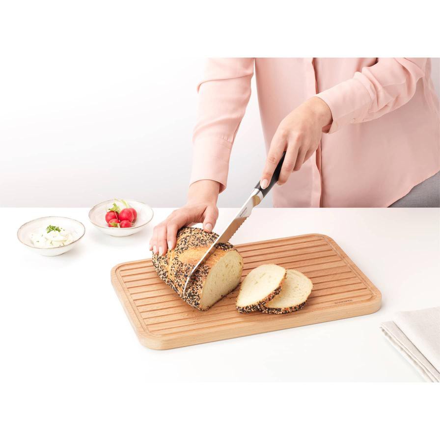 Brabantia Profile Large Wooden Chopping Board for Bread (1.9 x 25 x 40.1 cm)