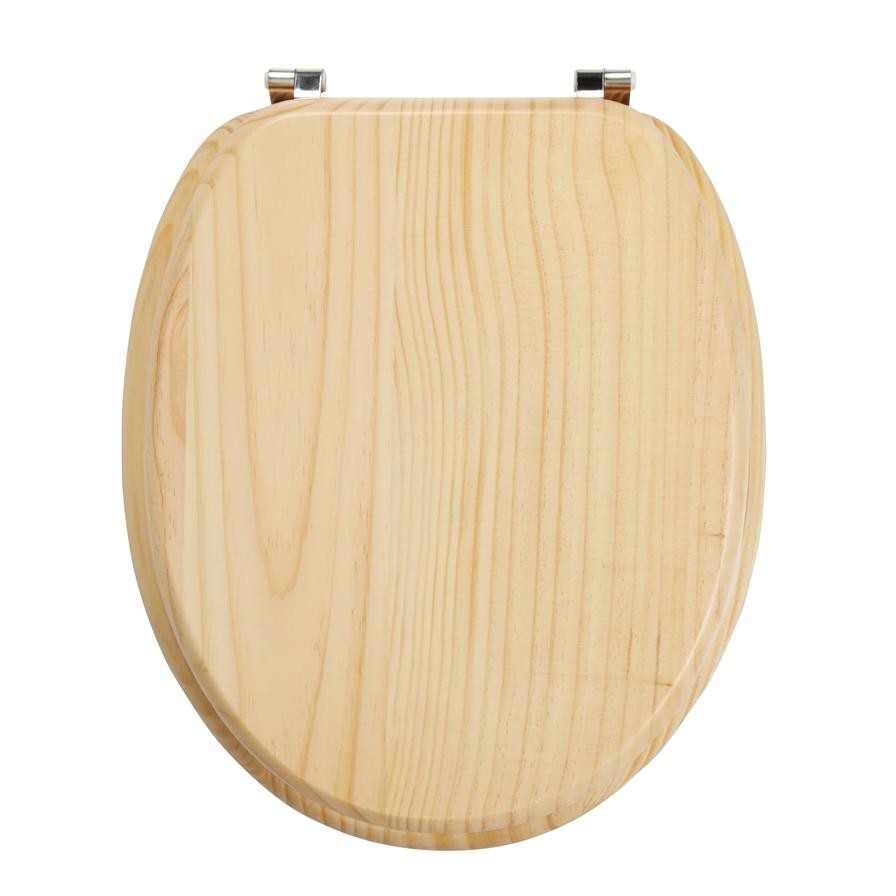 Cooke & Lewis Levanto Solid Pine Toilet Seat (432 x 373 mm)