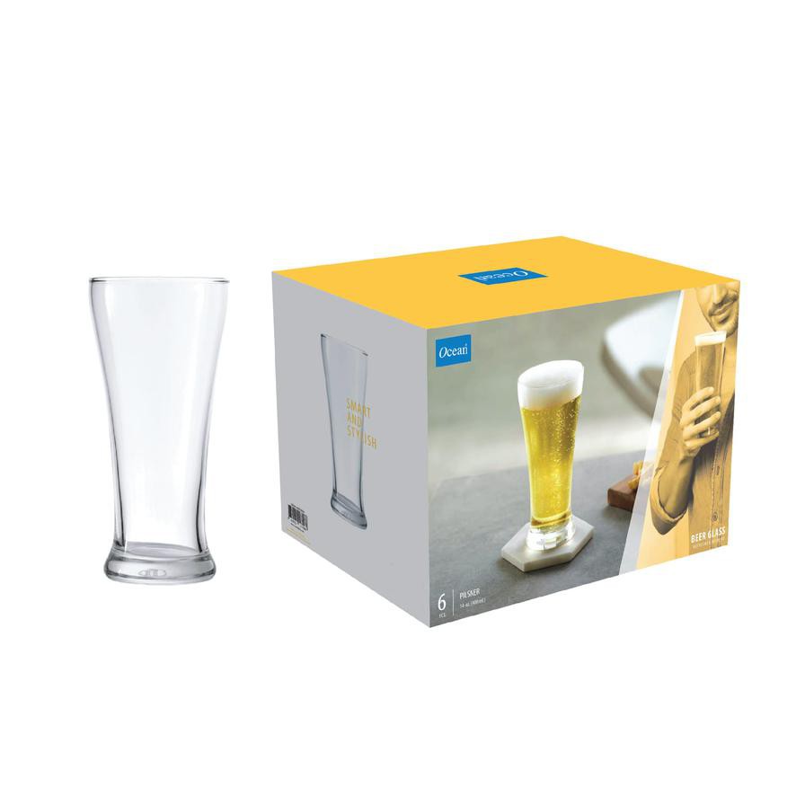 Ocean Pilsner Glass Set (400 ml, 6 pcs)