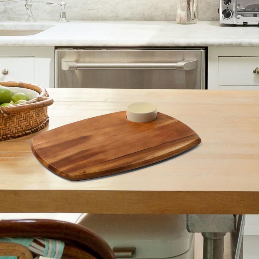 Billi Wooden Serving Board W/ Dip Bowl