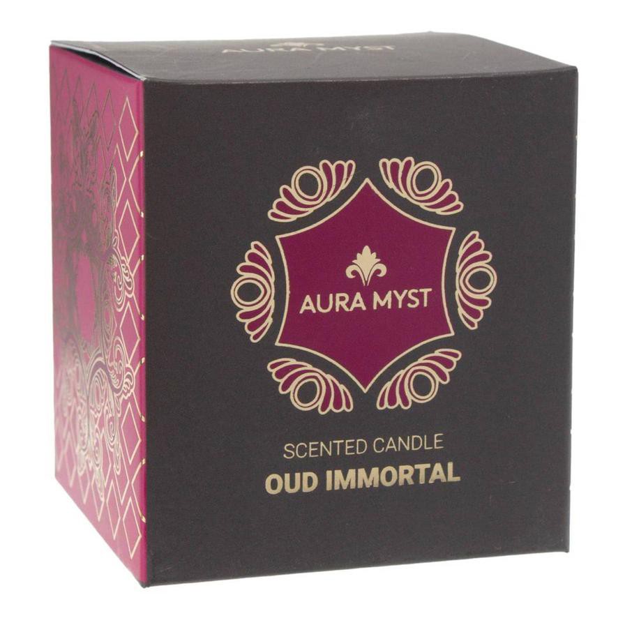 Aura Myst Glass Jar Candle W/ Lid (198 g, Oud Immortal)