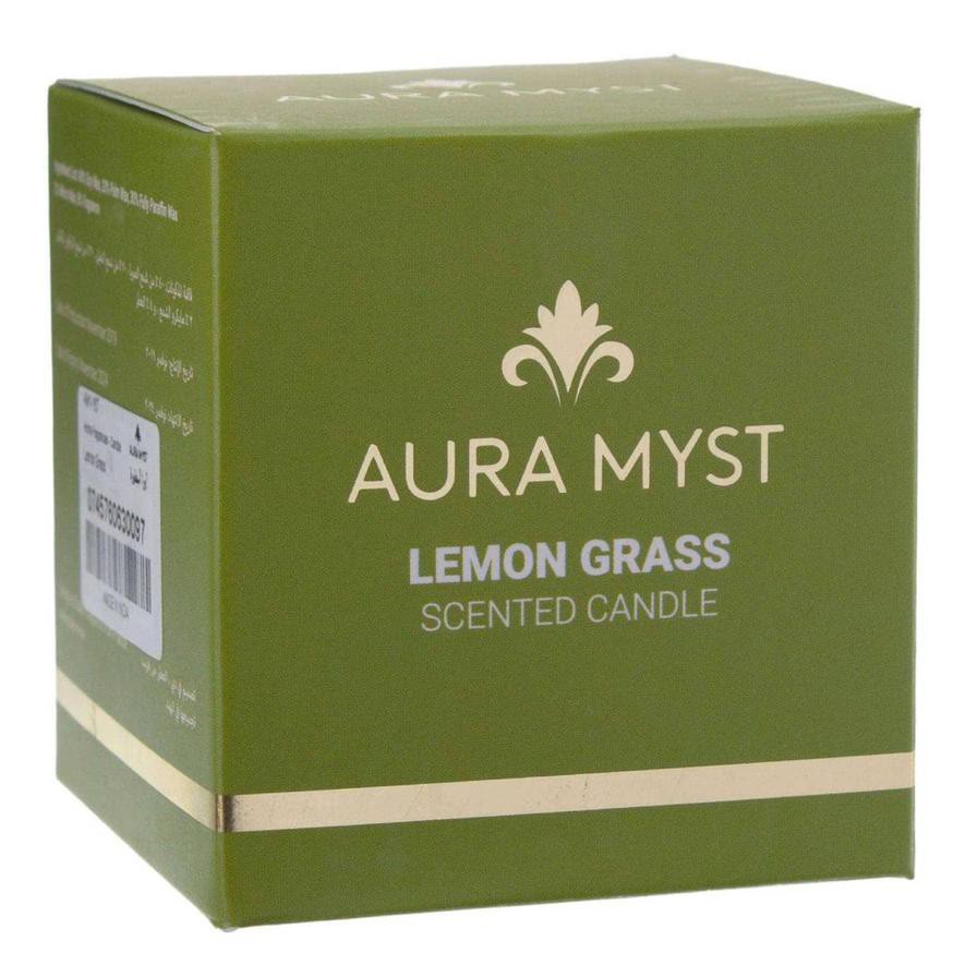 Aura Myst Glass Jar Candle W/Lid (128 g, Lemon Grass)