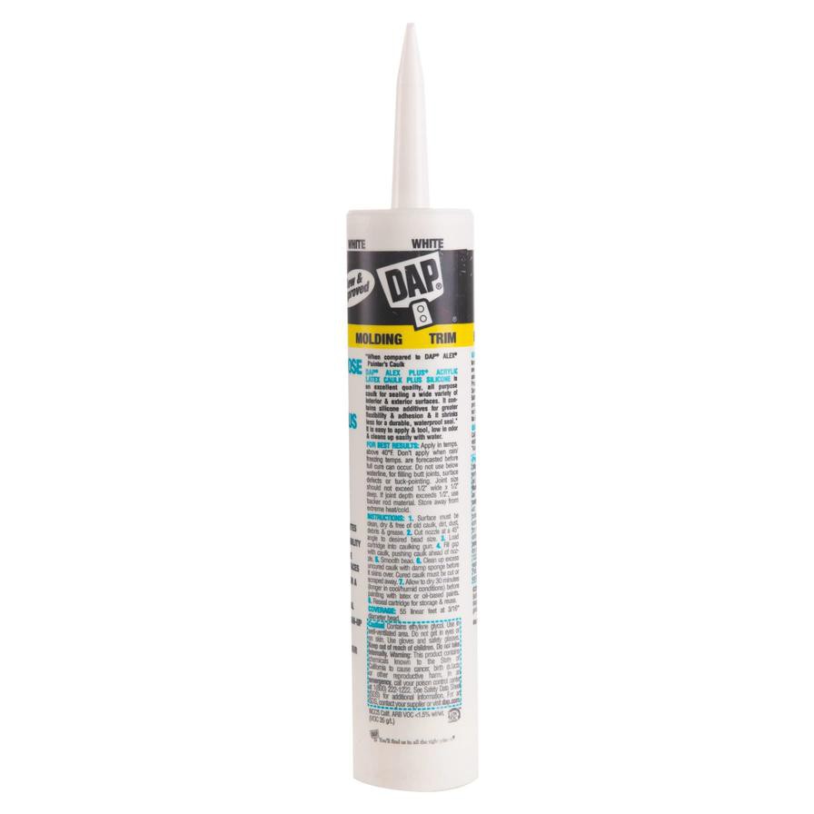 DAP Alex Plus Acrylic Latex Caulk Plus Silicone (300 ml, White)