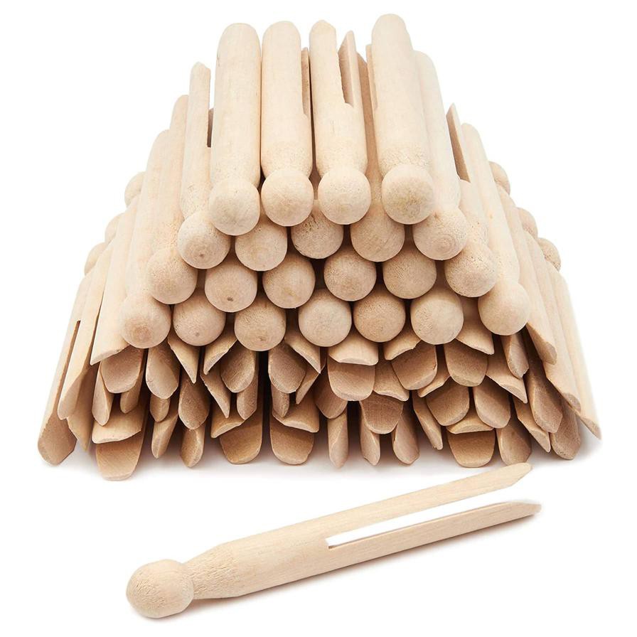 Homz Slotted Wooden Clothespins (50 Pc.)