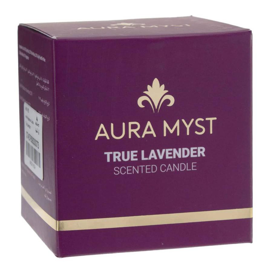 Aura Myst Glass Jar Candle W/Lid (128 g, True Lavender)