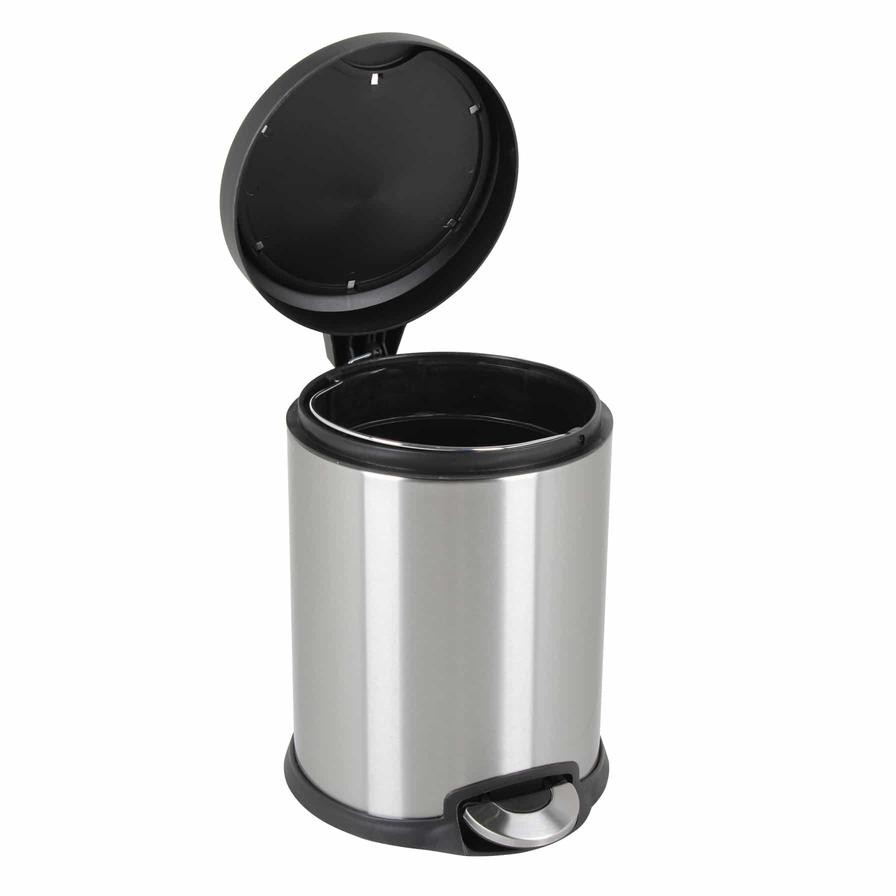 Orchid Stainless Steel Pedal Dustbin (5 L, 20.32 x 27.94 x 27.58 cm)