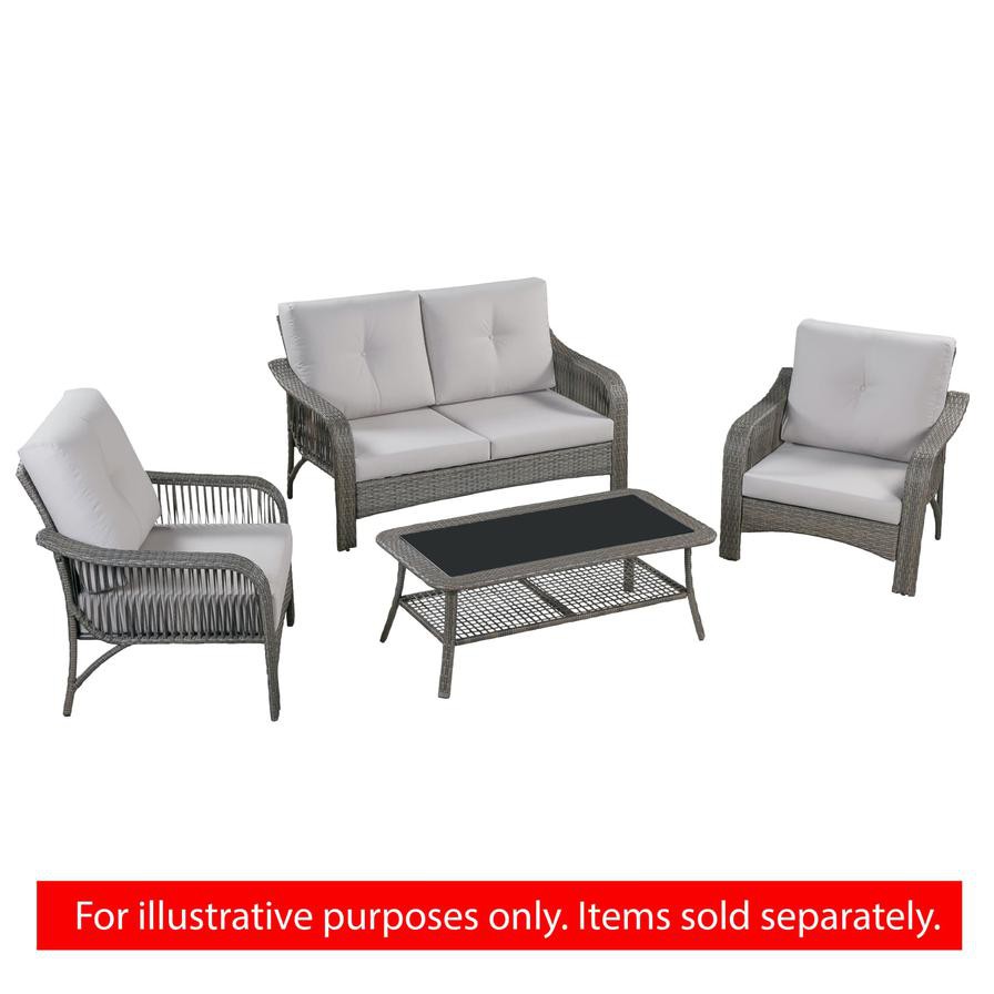 Elizabeth 2-Seater Steel Wicker Sofa W/Cushions Generic (140 x 78 x 79 cm)