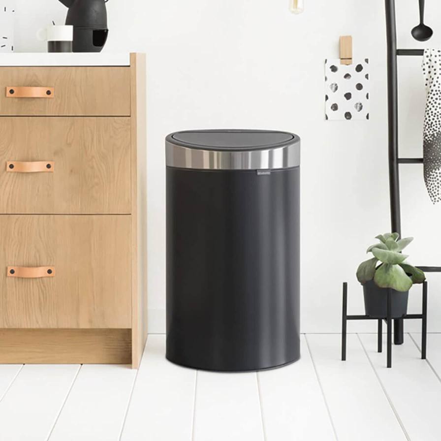 Brabantia Touch Bin with Fingerprint Proof Lid (40 L, Black)