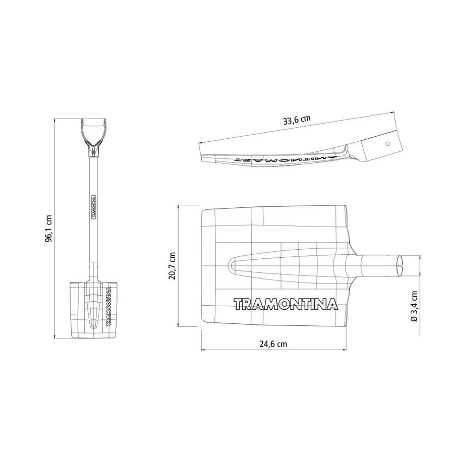 Tramontina Steel Square Spade (71 cm)