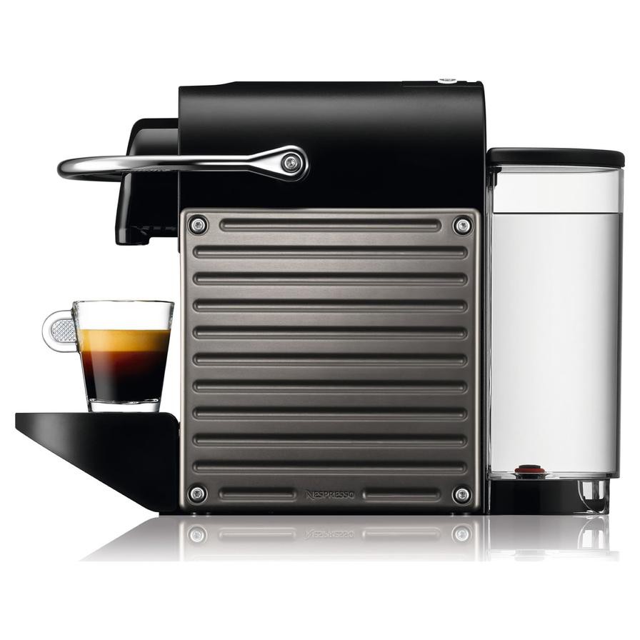 Nespresso Pixie C61 Titan Coffee Machine + Aeroccino Milk Frother Package (700 ml, 1260 W)