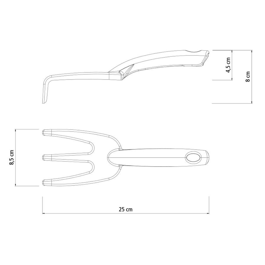 Tramontina Plastic Cultivator W/3 Teeth (25 x 8.5 x 4.5 cm)