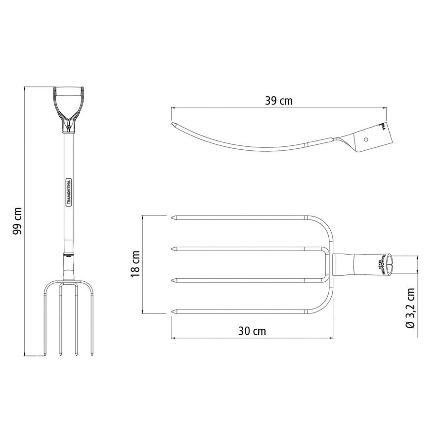 Tramontina Carbon Steel Welded Digging Fork (99 x 18 cm)