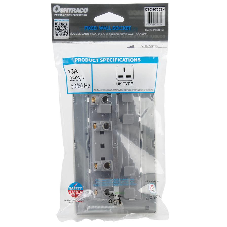 Oshtraco Double Wall Socket W/Neon (13 Amp)