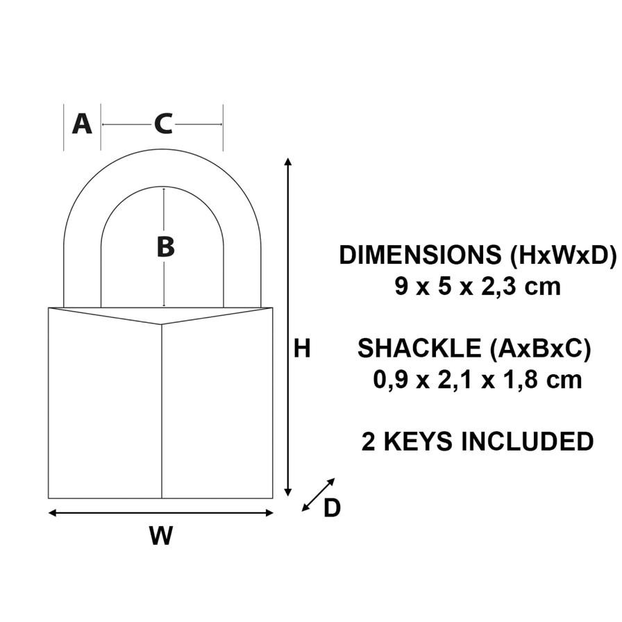 Master Lock Stainless Steel Marine Padlock W/Keys (9 x 5 x 2.3 cm)