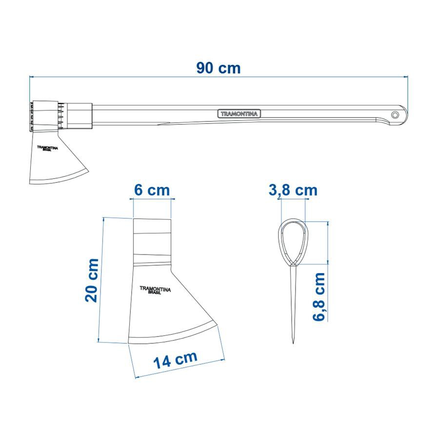 Tramontina Steel Welded Axe (90 cm , Size 3.5)