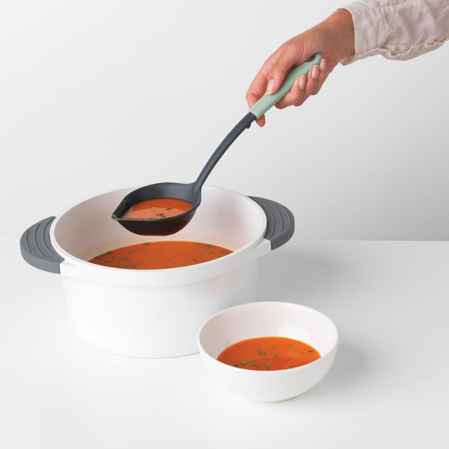 Brabantia Tasty+ Soup Ladle Plus Scraper Tool (7.7 x 9.5 x 32.8 cm)