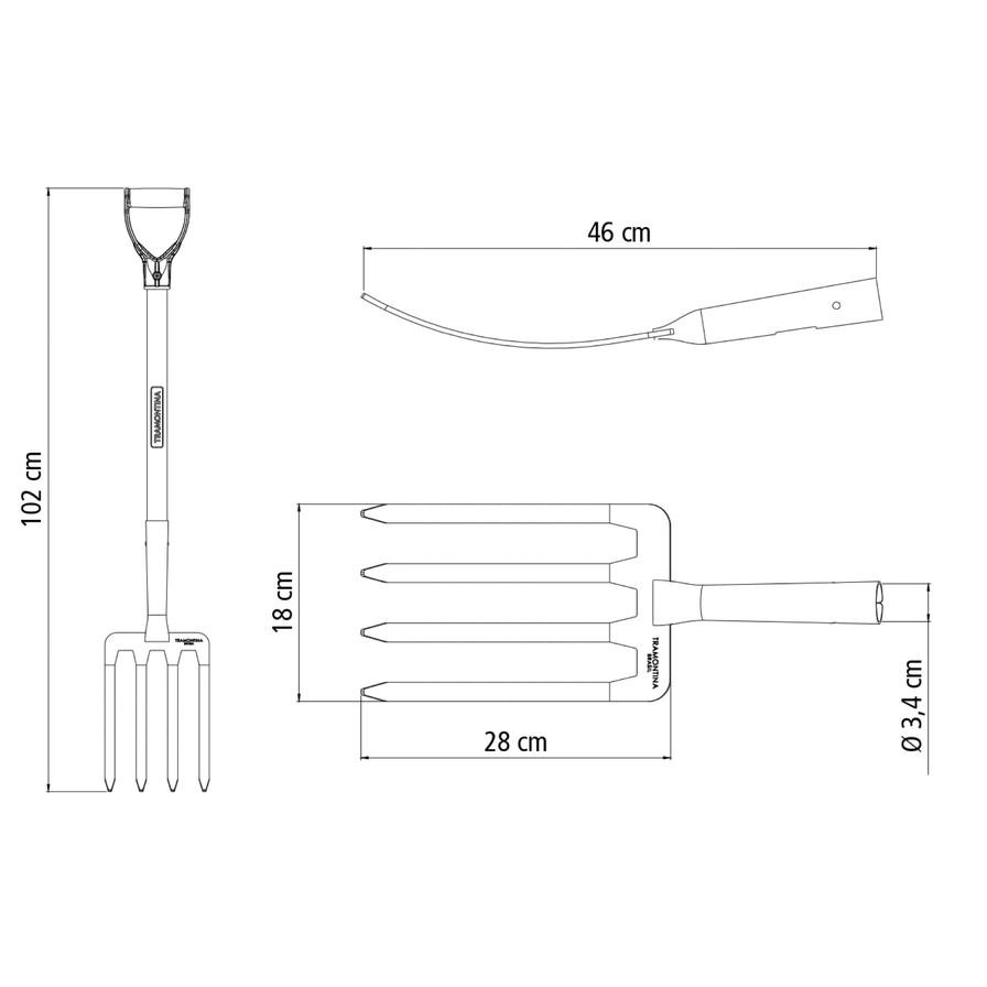 Tramontina Steel Forged Digging Fork (71 cm)