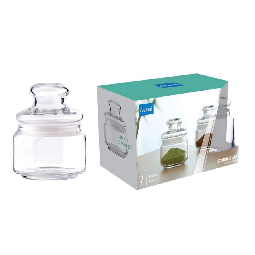 Ocean Glass Pop Jar Set (325 ml, 2 Pc.)