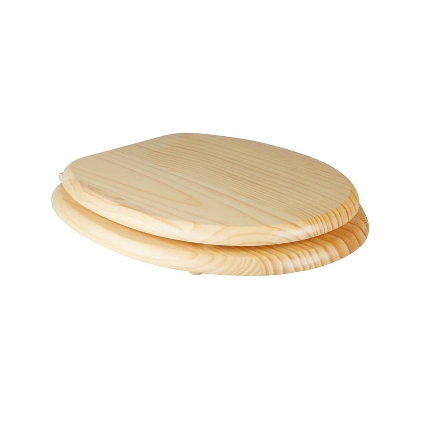 Cooke & Lewis Levanto Solid Pine Toilet Seat (432 x 373 mm)