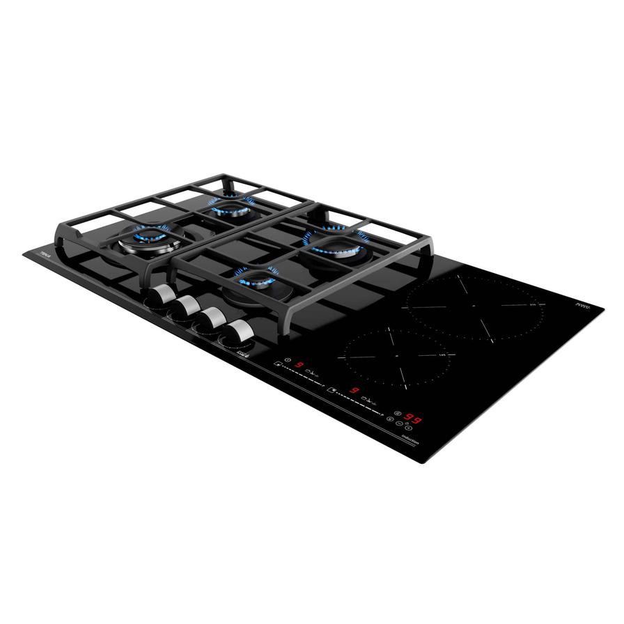 Teka Built-In 6 Zones Gas/Induction Hob, JZC 96342 BB (5.5 x 90 x 51 cm)