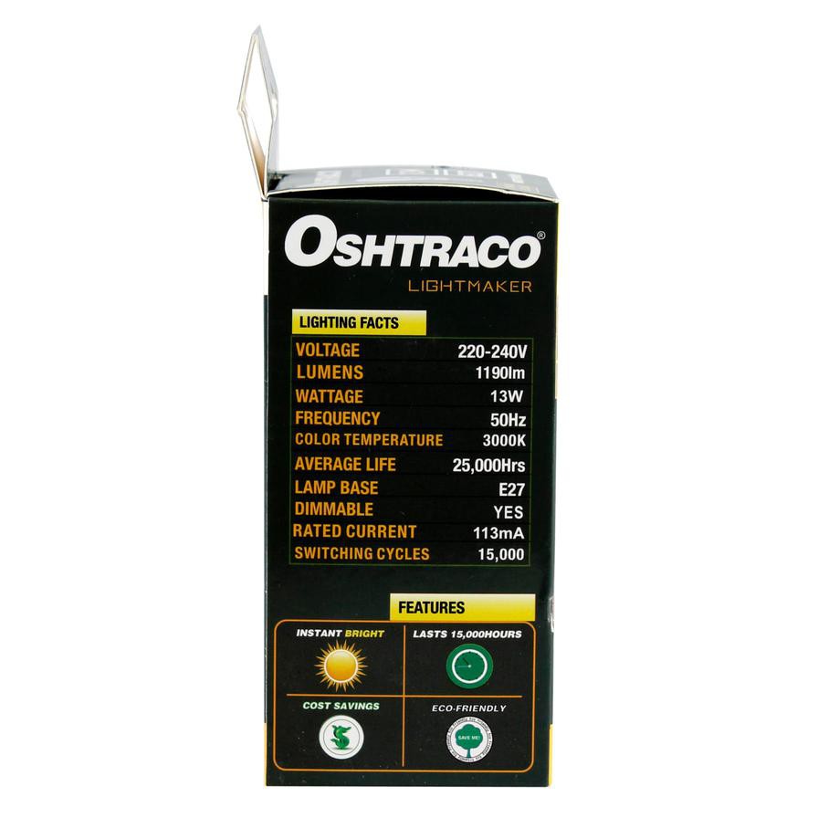 Oshtraco Dimmable LED Bulb (13 W, E27, Warm White)