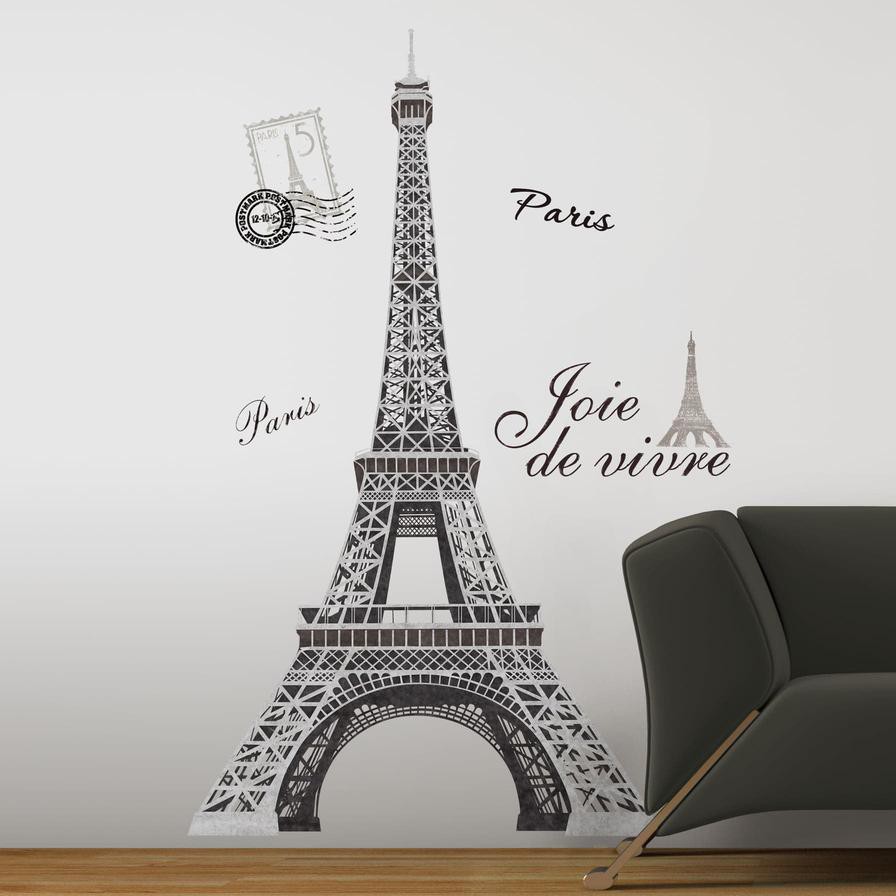 RoomMates Glow, Peel & Stick Eiffel Tower Giant Wall Decal Set (82.5 x 142 cm, 13 pcs)