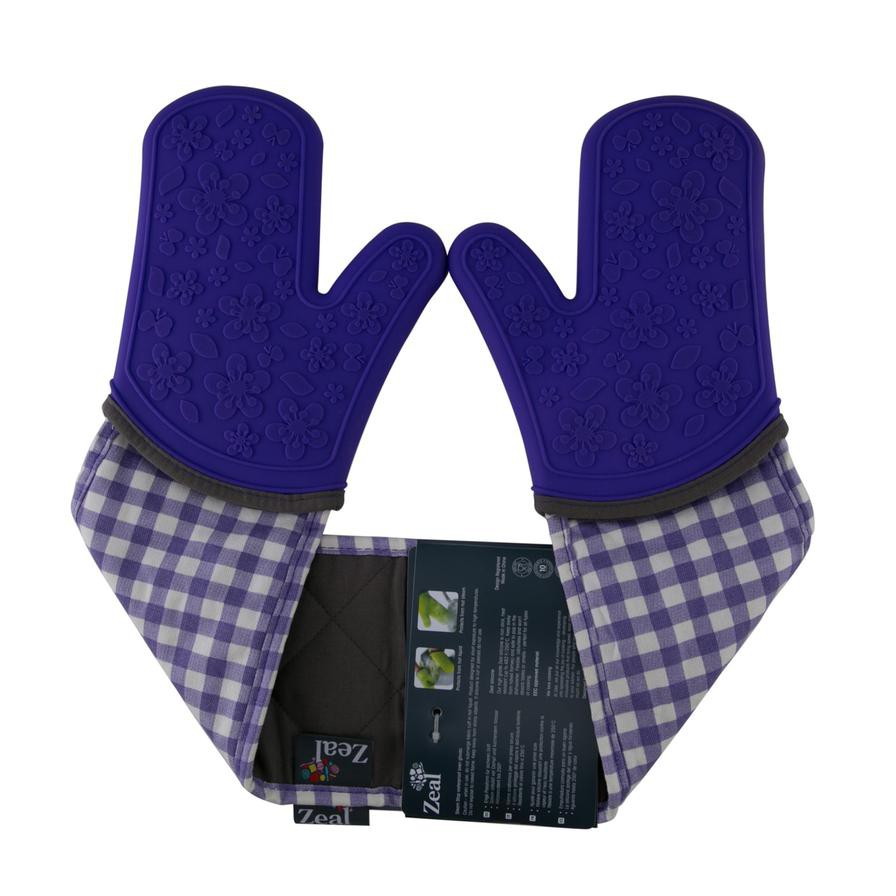 Zeal Gingham Double Oven Gloves