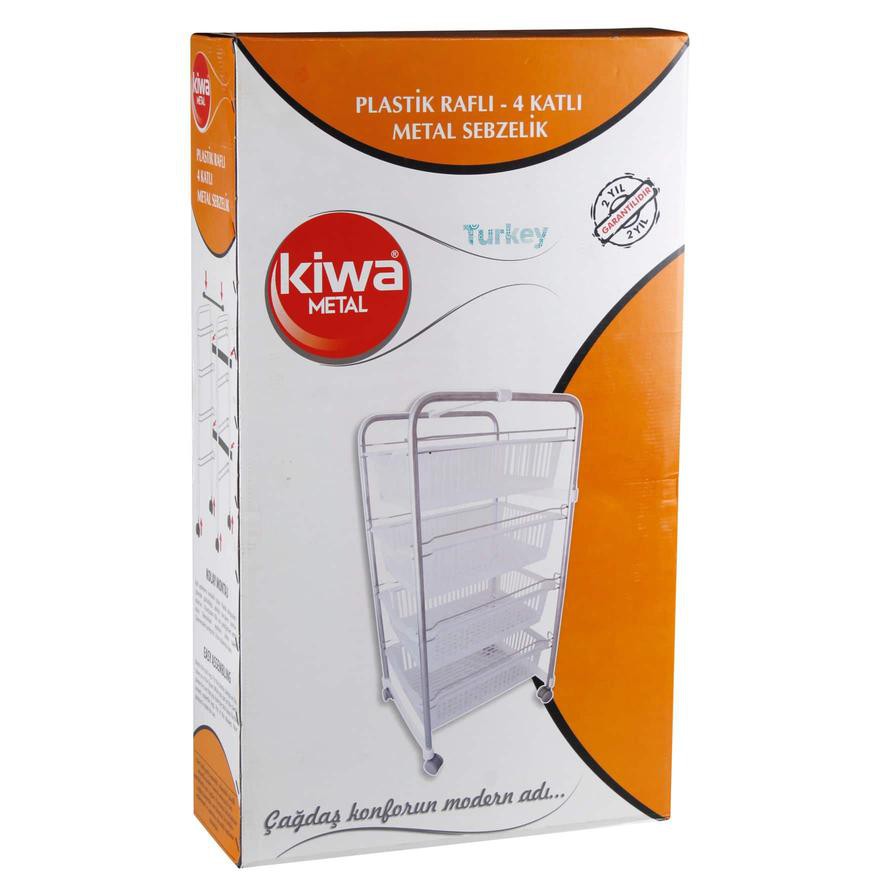 Kiwa Metal  4-Tier Demountable Kitchen Trolley (44 x 33.5 x 82.5 cm)