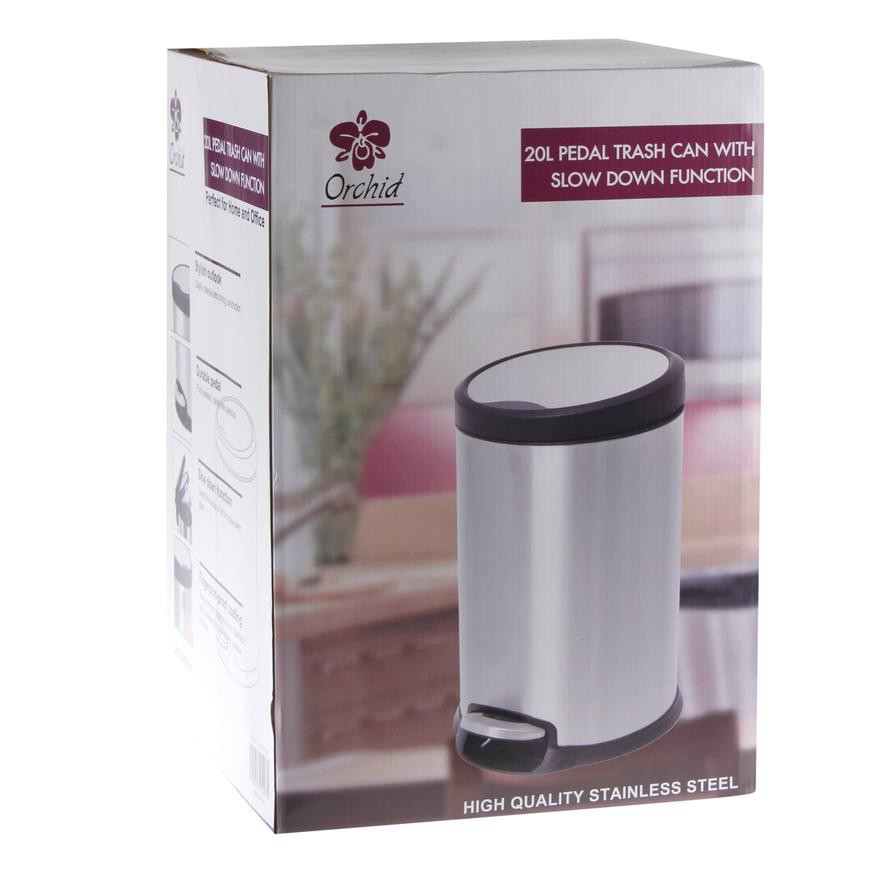 Orchid Stainless Steel Pedal Dustbin (20 L, 27 x 40.9 x 40.1 cm)