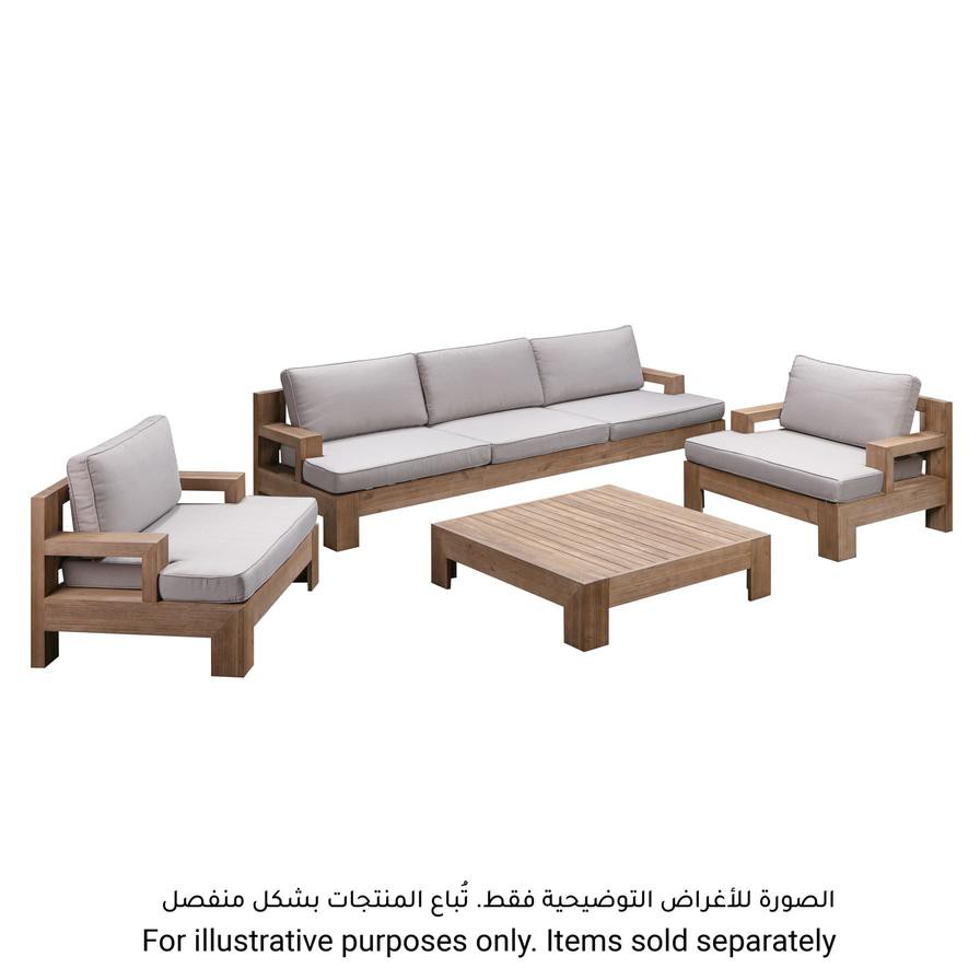 Joshua 3-Seater Acacia Wood Sofa W/Cushion Generic (256 x 80 x 64 cm)