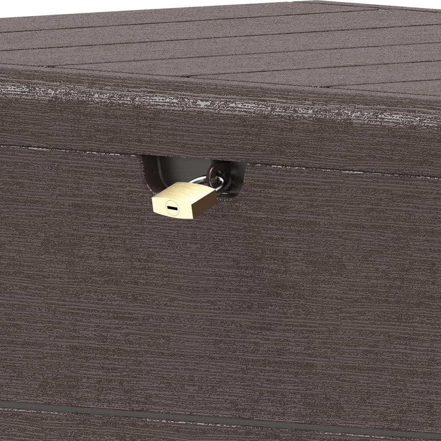 Cosmoplast Cedargrain Plastic Deck Storage Box (416 L, 129.5 x 70 x 62.5 cm)