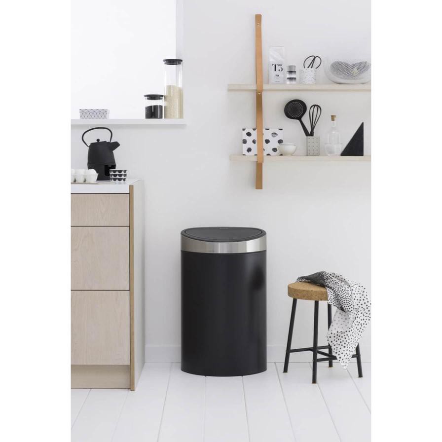 Brabantia Touch Bin with Fingerprint Proof Lid (40 L, Black)